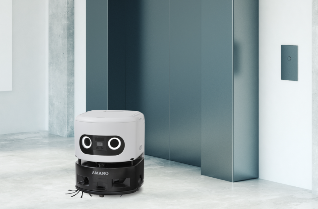 エレベーターやセキュリティドアと連携して自動移動するAIロボット掃除